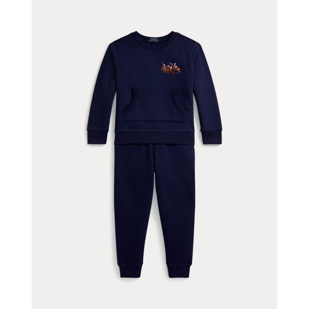 NWT Ralph Lauren BABY BOYS Triple-Pony Fleece Sweatshirt & Pants Set 18 MOS